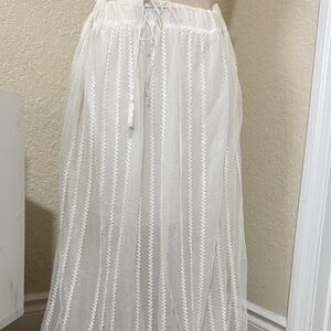 Zara Cream Sheer Maxi Skirt